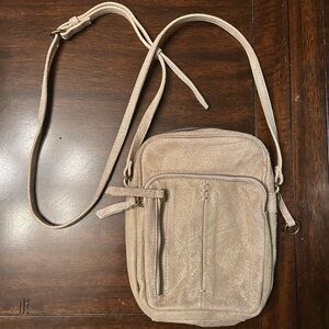 American Leather Co. Tan Suede Cleveland Crossbody Bag